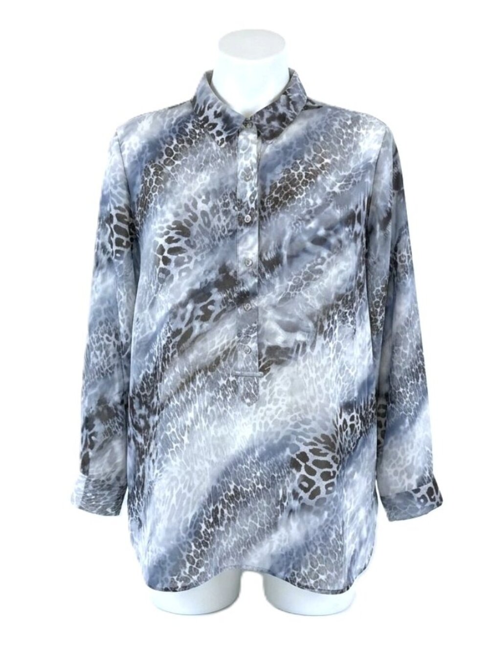 CHICO'S Long-Sleeve Popover Blouse. Size 3 (XL/16)